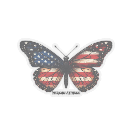 'Merican Butterfly 2 Sticker (Black)
