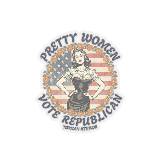 Pretty Women Vote Republican Sticker (Black)