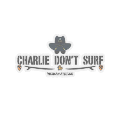 Charlie Don't Surf Sticker (Black)