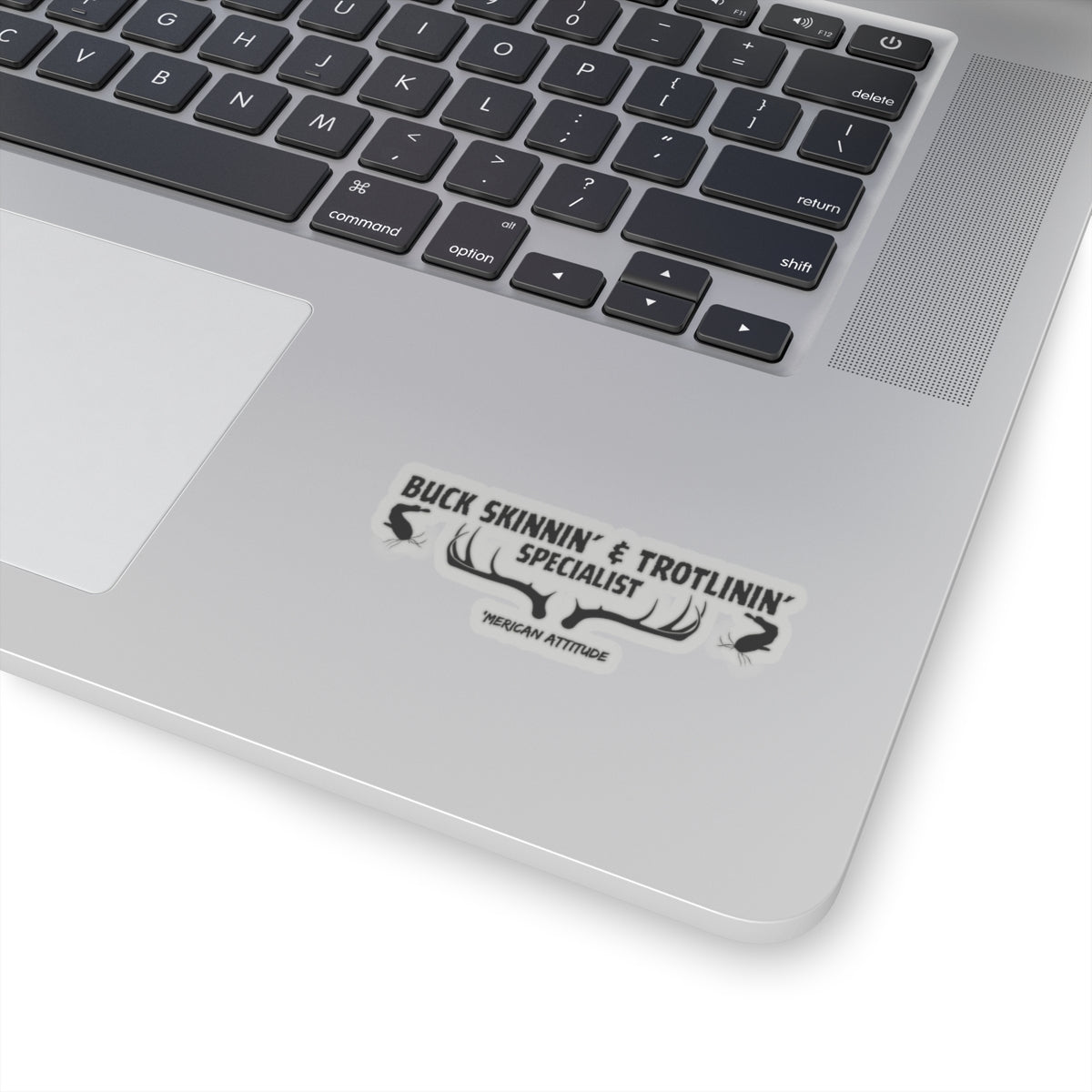Buck Skinnin' & Trotlinin' Sticker (Black)