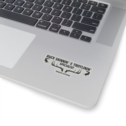 Buck Skinnin' & Trotlinin' Sticker (Black)