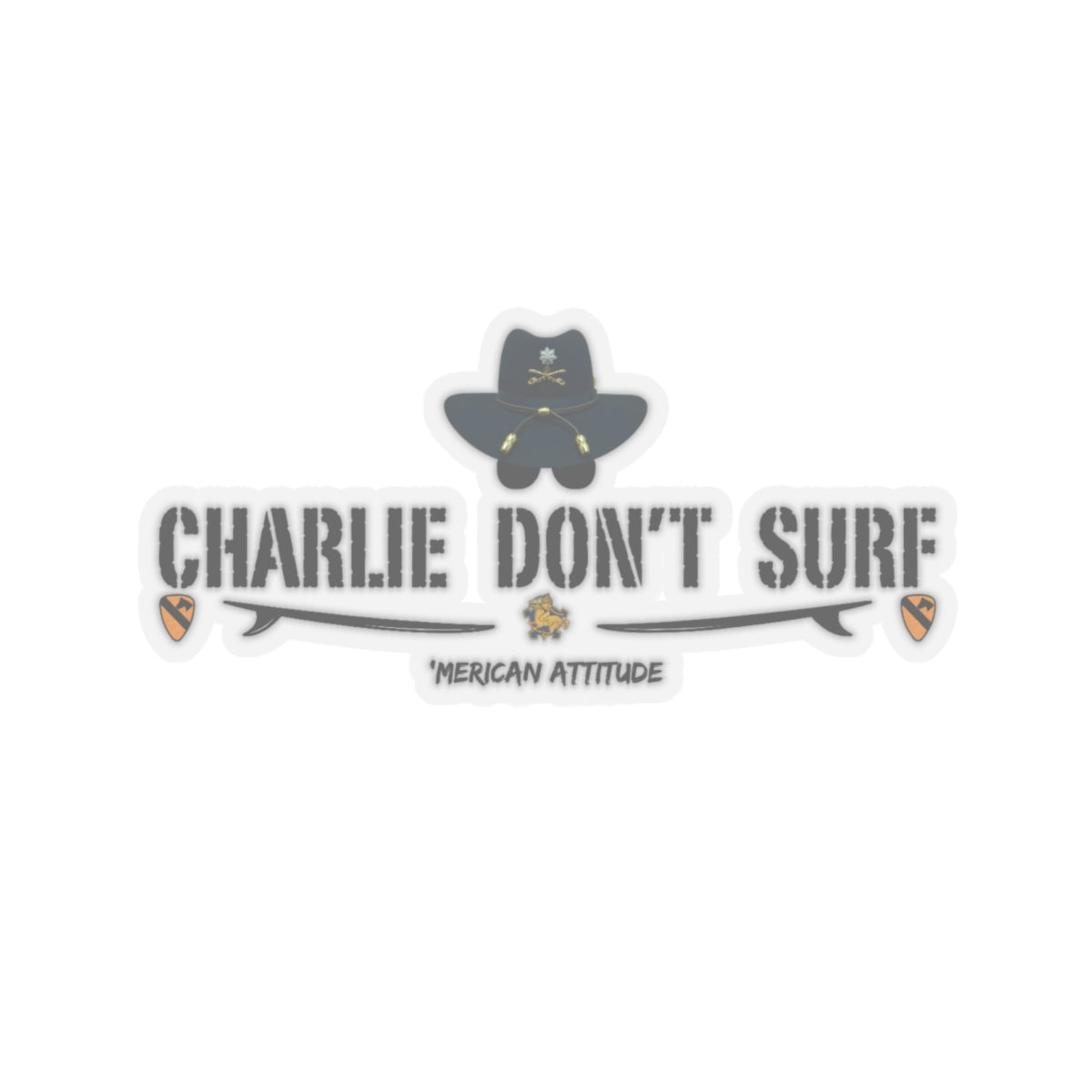 Charlie Don't Surf Sticker (Black)