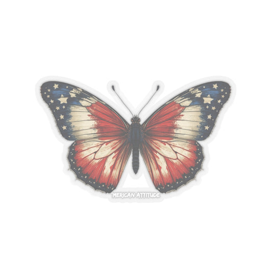 'Merican Butterfly 1 Sticker (White)