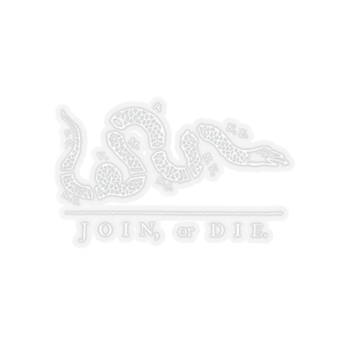 Join, or Die Sticker (White)