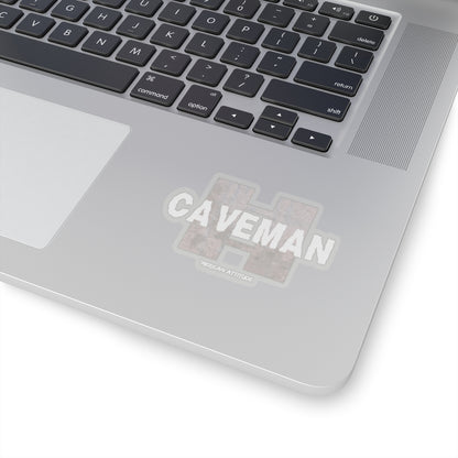 Captain Caveman Sticker (White)