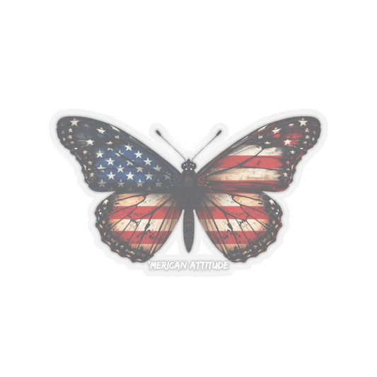 'Merican Butterfly 2 Sticker (White)