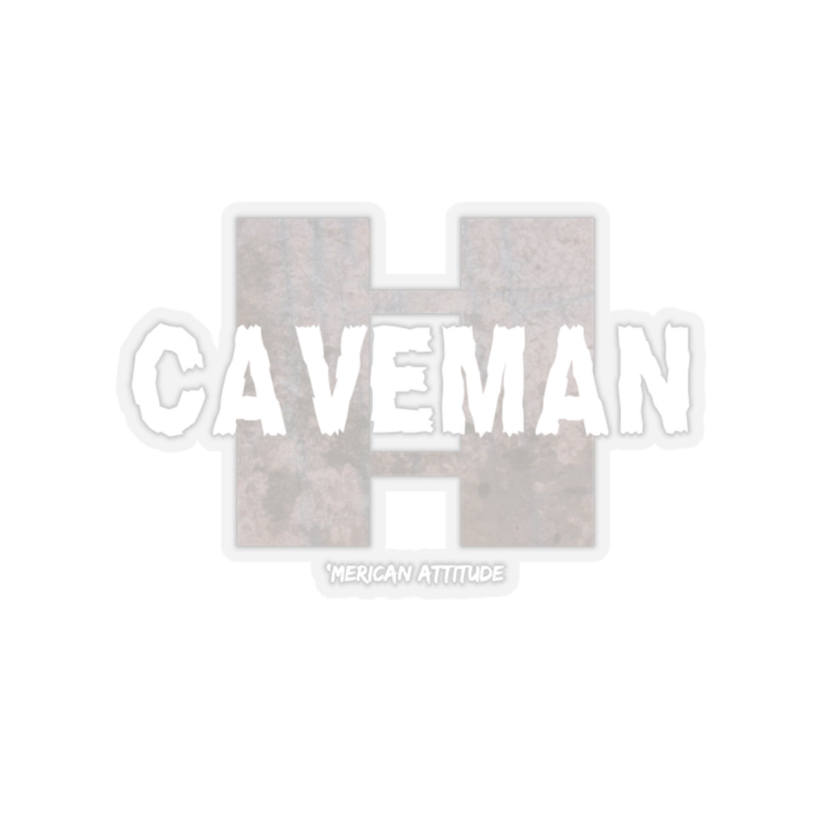 Captain Caveman Sticker (White)