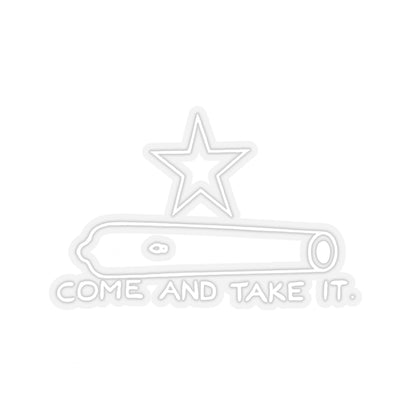 Come And Take It Cannon Sticker (White)