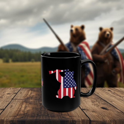 Bear Armed RW&B  15oz Mug (Black)