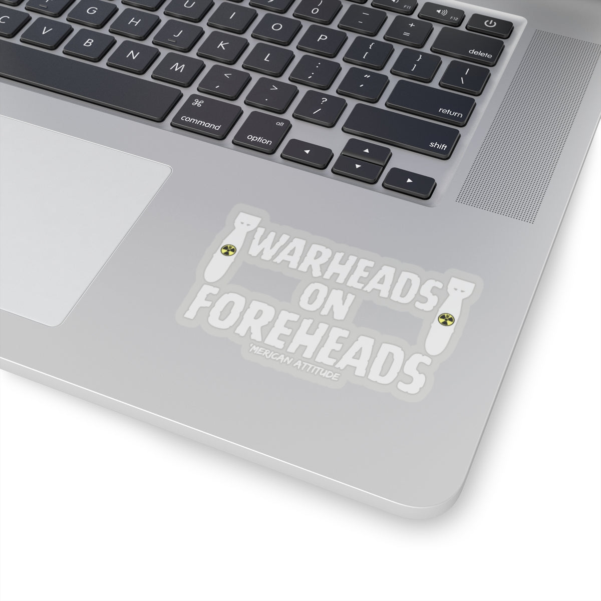 Warheads on Foreheads Sticker (White)