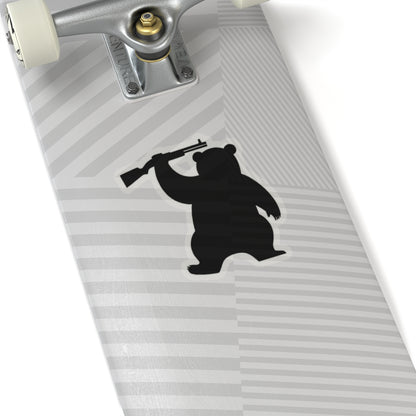 MA Armed Bear Logo Sticker (Black)