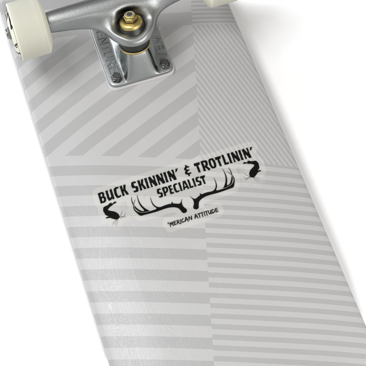 Buck Skinnin' & Trotlinin' Sticker (Black)