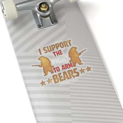 Support The Right To Arm Bears Sticker (White)