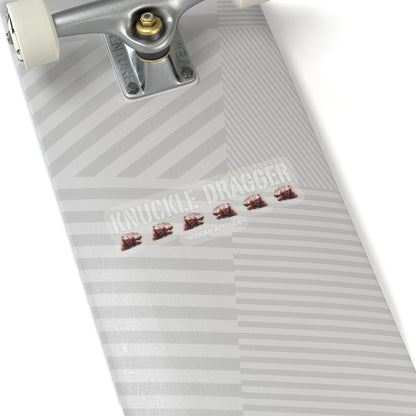 Knuckle Dragger Sticker (White)