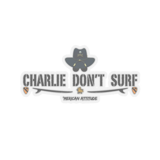 Charlie Don't Surf Sticker (Black)