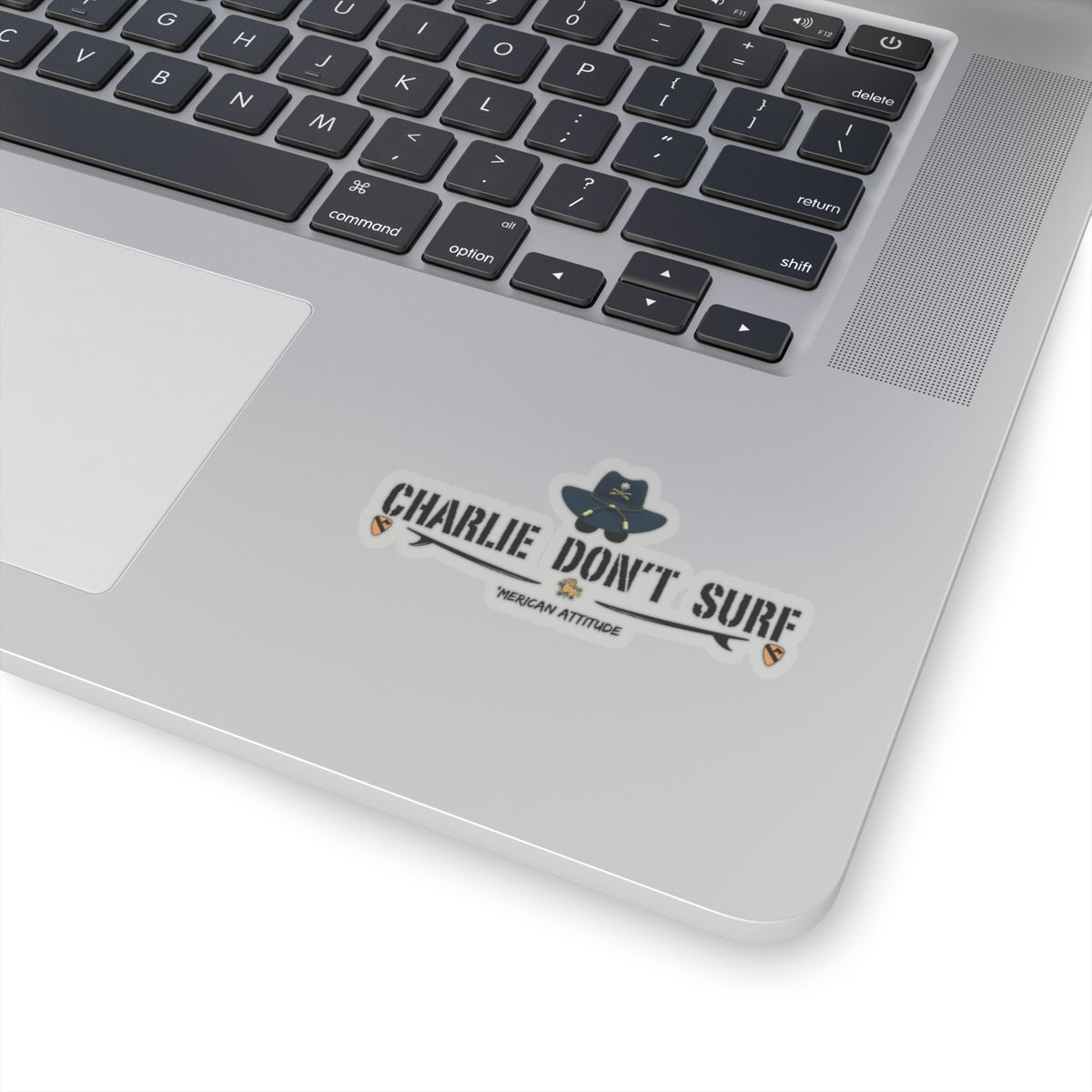 Charlie Don't Surf Sticker (Black)