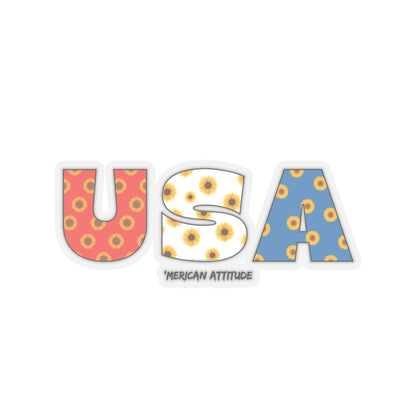 USA Sunflowers Sticker (Black)