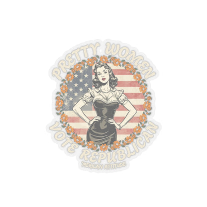 Pretty Women Vote Republican Sticker (White)